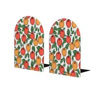 Fermalibri in legno con motivo mele carine, per mensole, fermalibri in legno, resistenti, antiscivolo, per casa, ufficio, studio, decorazione, 1 paio