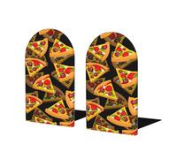 Fermalibri in legno con stampa 3D a forma di pizza, organizer per libri, riviste, DVD e videogiochi