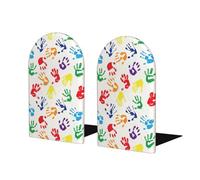Fermalibri in legno con stampa arcobaleno a forma di mano, robusto ed elegante, ottimo regalo per gli amanti dei libri