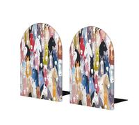 Fermalibri in legno con stampa di cavalli colorati in stile cartone animato, robusto ed elegante, ottimo regalo per gli amanti dei libri