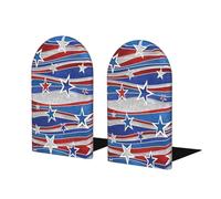 Fermalibri in legno con stampa Patriotic Stars Strips, per il giorno dell'indipendenza, robusto ed elegante, ottimo regalo per gli amanti dei libri