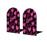 Fermalibri in legno disegnato a mano a forma di cuore, per mensole, resistente supporto per libri con base antiscivolo, organizer decorativo per ufficio, casa, biblioteca, studio, camera da letto