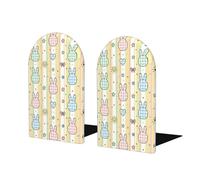 Fermalibri in legno per scaffali, fermalibri antiscivolo a forma di coniglietto pasquale primaverile per la decorazione di casa e ufficio, supporti/fermalibri decorativi estetici, divisori per libri,