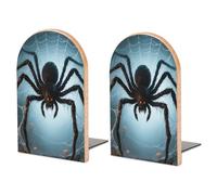 Fermalibri in legno, supporti per libri da scrivania, terrificante ragno dai capelli lunghi, scaffali decorativi per uffici, libri pesanti