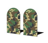 Fermalibri in legno verde militare con stampa mimetica, robusto ed elegante, ottimo regalo per gli amanti dei libri