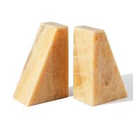 Fermalibri in marmo per libri pesanti, fermalibri decorativi per scaffali, durevole e resistente, per libri e CD con copertina rigida, fermalibri e supporto unico, onice messicano, set da 2