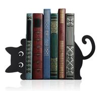Fermalibri in metallo Hidden Cat nero,fermalibri per mensole decorativi e antiscivolo a forma di gatto,porta libro per libreria per casa e ufficio,regalo per amanti dei gatti e appassionati di lettura