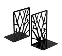 Fermalibri in Metallo Moda Stile Semplice Antiscivolo Reggilibri in Metallo per Ufficio, Scuola, Biblioteca, Casa, Studenti Regalo 1 Coppia (Nero)