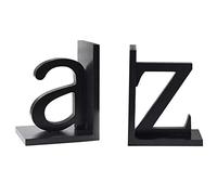 Fermalibri Lettera AZ Fermalibri Decorativo Fermalibri in Legno Tappi per Libri Resistenti Libri per Libri Riviste Dvd 1 Paio Fermalibri Neri