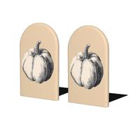 Fermalibri minimalisti a forma di zucca in bianco e nero per scaffali 2 pezzi in legno fermalibri per biblioteche per casa ufficio