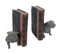 Fermalibri per cani Bulldog ornamento statuina in ghisa porta libri