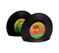 Fermalibri per dischi retrò - Supporti per scaffali in vinile, supporti decorativi vintage in ABS | 1 paio di organizer per libri portatili da 17,5x13,5 cm per film Videogiochi Amanti vintage D