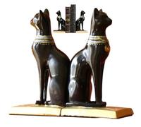 Fermalibri per Gatti Egiziani 2 Pezzi. Fermalibri Unici. Supporti per Scaffali per Libri Vintage. Statue di Supporto per Libri per Decorazione 'Ufficio