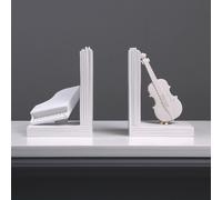 Fermalibri per pianoforte e violino in coppia di sculture per strumenti music...