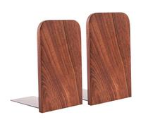 Fermalibri per scaffali 2 pezzi Fermalibri in legno antiscivolo per libri pesanti Film robusto da 5, 1 pollici, tappi di supporto con base in metallo Regali per gli amanti per Natale, Capodanno |.Tapp