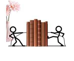 Fermalibri per scaffali - 2 pezzi in metallo nero divisori per scaffali - fermaporta per libri | per scuola, ufficio, università, residenza, aula, studio, camera da , soggiorno, pavimento, casa