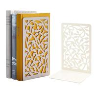 Fermalibri, Reggilibri in Metallo per Ufficio, Scuola, Biblioteca, Casa, fermalibri bianco 1 Coppia