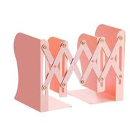 Fermalibri regolabili, Fermalibri regolabili a scomparsa for scaffali da scrivania, biblioteca scolastica, multicolore(Pink)