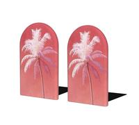 Fermalibri rosa e bianco a forma di palma per scaffali, 2 pezzi, in legno, per casa, ufficio, biblioteche