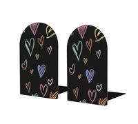 Fermalibri semplici a forma di cuore per mensole 2 pezzi in legno fermalibri organizer per biblioteche di casa e ufficio