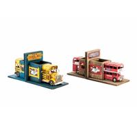 FERMALIBRI SET 2 PER MENSOLE E LIBRERIE CON PORTA FOTO MINI ROSSO GIALLO