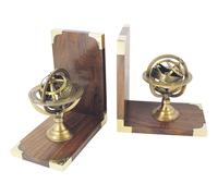 Fermalibri - Sfera Armillare Libro Stand di Legno / Ottone 10 X 17 CM Sea-Club