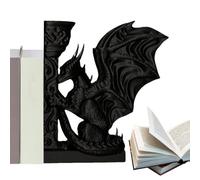 Fermalibri stampato a di drago, resistente, vintage, in ABS, ornamento decorativo per mensole e sculture da scrivania, decorazione per libreria fantasy per casa e camera da letto