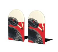 Fermalibri vintage a forma di serpente con occhi rossi, per mensole, 2 pezzi, in legno, fermalibri per casa, ufficio, biblioteche