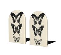 Fermalibri vintage a tre farfalle per mensole 2 pezzi in legno fermalibri organizer per biblioteche per casa ufficio