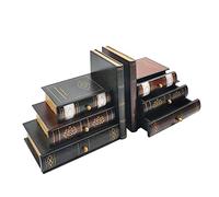 Fermalibri vintage decorativi per libri in legno falso scaffale per libri ordinati per ufficio, biblioteca o studio (311)