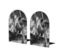 Fermalibri vintage per scaffali, 1 paio di fermalibri vintage in legno resistente, fermalibri decorativi per casa, ufficio, biblioteca, scuola (17 x 12 cm)