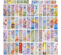 Fermalibro, segnalibro, Landscape Art Painting Paper Bookmarks Pack Of 60 Multicolor 4.72x1.57 Inches