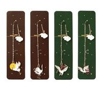 Fermalibro, segnalibro, Metal Bookmark Blue Cloud Blue Whale Pendant 6.22x1.69 inch Pack Of 4