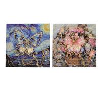 Fermalibro, segnalibro, Pack of 2 Metal Butterfly Bookmarks with Chain 8x8cm(Style1)