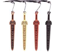 Fermalibro, segnalibro, Pack Of 4 Wood Swords Bookmarks With Tassels 14x2.3x0.2 cm