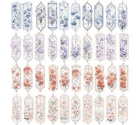 Fermalibro, segnalibro, Pack Of 40 Retro Flower Special Shaped Frame Bookmark Relief Gilding PVC Multicolor 9.5x3 cm / 3.74x1.18 Inch