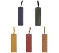 Fermalibro, segnalibro, Stitched Leather Bookmarks With Rope Page Markers Pack Of 5 Multicolor 15x4 cm