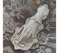 Fermapagine in metallo a forma di mano da donna, accessorio vintage per diari e quaderni di viaggiatori, clip decorative per amanti dei libri, giornalisti, scrittori di donne, argento