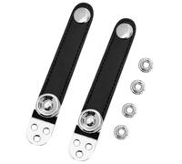 Fermapieghe per Fisarmonica a Doppio Strato, 2 Pezzi Neri | Acciaio e Cuoio Bovino, Distanza Centrale 7, 6cm, Installazione Semplice, per Lezioni e Spettacoli