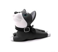 Fermaporta 14 x 6,5 x 9 cm, non perforante, per uso domestico, impedisce alla porta di chiudersi completamente, con design a forma di animale, adatto per camera da letto, cucina e bagno (cane grigio)