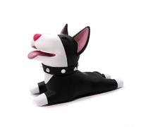 Fermaporta 14 x 6,5 x 9 cm, non perforante, per uso domestico, impedisce la chiusura completa della porta con design a forma di animale, adatto per camera da letto, cucina e bagno (cane nero)