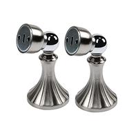Fermaporta ， 2 Pezzi Fermaporta Magnetico Fermaporta Magnetico Vintage Montato a Parete con Montaggio a Vite Supporto Magnetico for Porta for Montaggio a Pavimento for Casa e Ufficio,Cromo(Chrome)