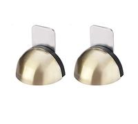 Fermaporta, 2pcs,Fermaporta a mezzaluna in gomma da pavimento, con viti e autoadesivo for proteggere pareti e porte(Black)