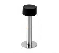 Fermaporta, 4 x 4,7 x 8,1 cm, in acciaio inox, resistente, montaggio a parete, per pavimento e pavimento in gomma antiscivolo, per casa e ufficio (120 mm argento spazzolato)