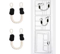Fermaporta a cricchetto, protezione per porta, in cotone, 60 cm, morbido e lavabile, spesso, per porte, animali domestici e bambini, protezione per le dita, 2 pezzi