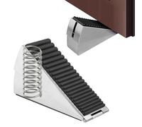 Fermaporta a cuneo, grande cuneo per porte pesanti, regolabile in altezza, in acciaio inox caricato a molla, altezza 7,8 cm, fermaporta in acciaio inox per qualsiasi porta pesante