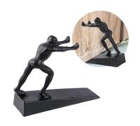 Fermaporta a Cuneo in Ghisa Uomo che Spinge,man Door Stop | Fermaporta decorativo in ghisa a forma di uomo, struttura a cuneo antiscivolo, senza montaggio, per porte interne.
