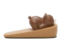 Fermaporta a cuneo in silicone con figura dei cartoni animati, materiale e fondo protettivo in peluche per un controllo sicuro della porta (B)