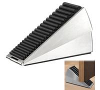 Fermaporta a cuneo resistente, in gomma antiscivolo, per pavimenti, design regolabile a molla, per uso interno ed esterno, struttura in acciaio inossidabile e gomma (confezione da 1)