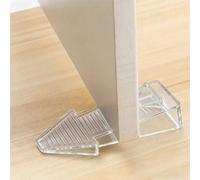 Fermaporta a forma di freccia, anti-collisione, in gomma nascosta, riutilizzabile, silenzioso, per camera da letto, 9,6 x 4,5 x 2,3 cm (2 pezzi, trasparente)